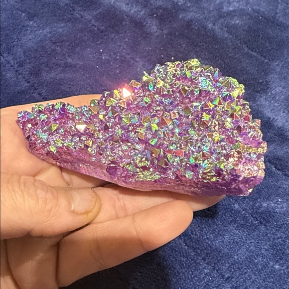 Sparkling Pink Iridescent Crystal Triangle - Picture 4 of 5